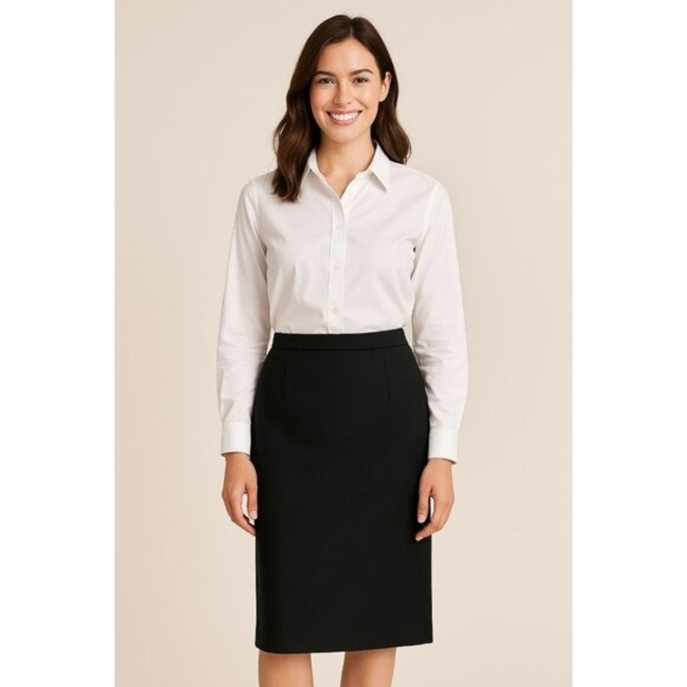 Pendleton Wool Pencil Skirt Womens 10 Black Quiet Luxury Made in USA Timeless‎